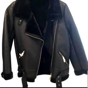 Zara Double Faced Biker Jacket Blk